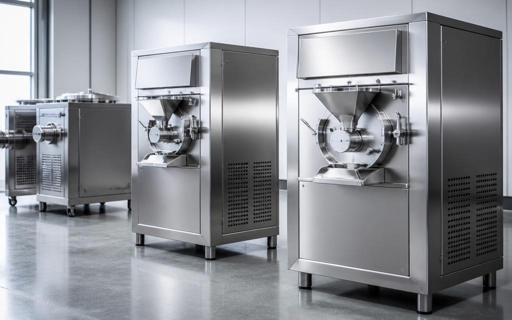 Equipamiento profesional de acero inoxidable para producción de helados
